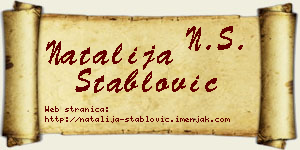 Natalija Stablović vizit kartica